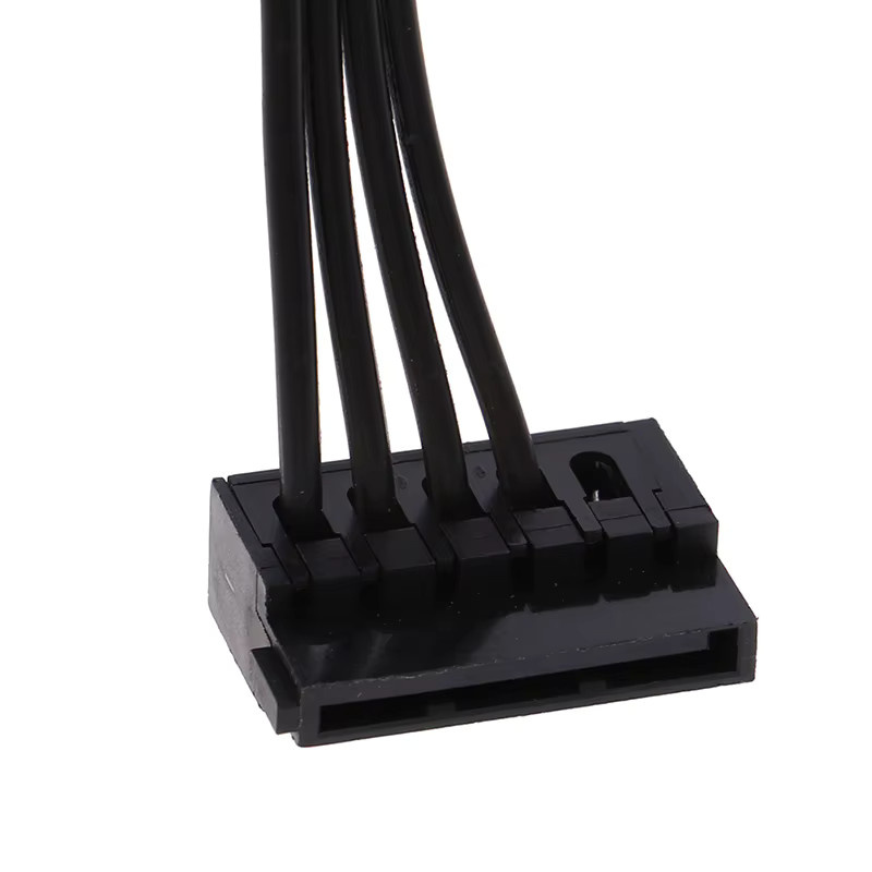 Lenovo Mini 4 Pin auf 2 SATA SSD Netzteilkabel in Schwarz, Länge: 45 cm - Bild 3