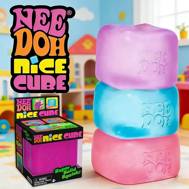 NeeDoh Gel-Eiswürfel-Spielzeug, Quadratischer Dekompressions-Squishy, Green - Bild 2