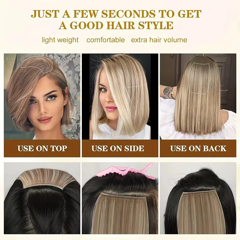 allaosify Clip-in-Haarteil-Haarnadel, 2 Stück, synthetisch, Damen - Bild 6