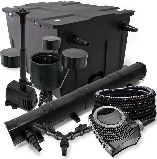 Sunsun Teichfilter Set mit Uvc Neo10000 Pumpe, Skimmer und Schlauch in Schwarz - Bild 1