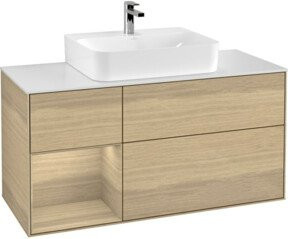 V&B Waschtischunterschrank Finion mit Wandbeleuchtung, Farbe: Weiß, Breite: 120 cm, Tiefe: 50,1 cm, Höhe: 50,1 cm - Bild 1