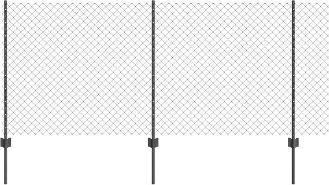vidaXL Zaun mit Pfosten aus Stahl und PVC in Grau, B/H: 10 x 1 m - Bild 1