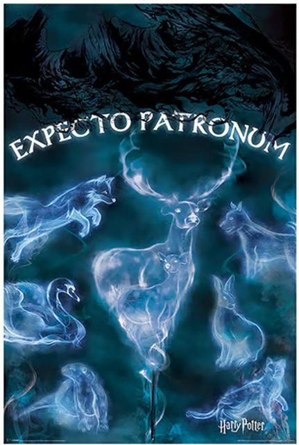 Harry Potter Patronus Maxi Poster Portrait Schwarz - Bild 1