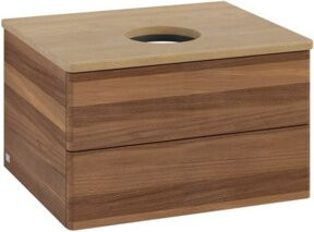 V&B Waschtischunterschrank Antao mit Beleuchtung ohne Frontstruktur, Farbe Walnut, B/T/H: 60 x 36 x 50 cm - Bild 1