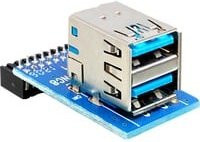 DeLOCK USB 3.2 Gen 1 Adapter von 19 Pin Header auf 2x USB-A Buchse in Blau - Bild 1