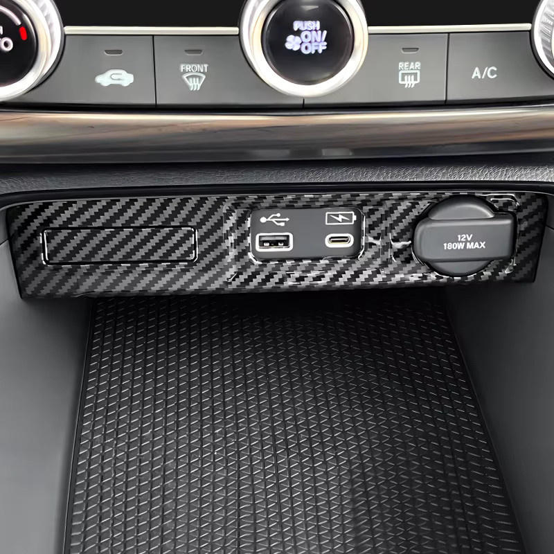 YaLumei USB-C Ladeport Abdeckung für Honda CR-V 6. Generation 2023 2024 2025 Hybrid, Center Konsole Zubehör, Schwarz - Bild 3