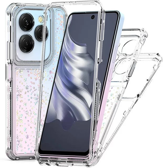 Tecno Pova 6 Pro 5G Kristallhülle 3in1 Schutzhülle, transparent - Bild 1