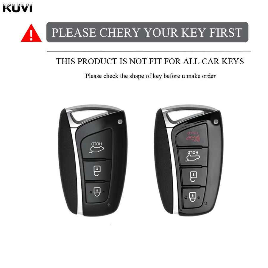 Kuvi TPU Schlüsselhülle für Hyundai Santa Fe Sport, ix45, Equus, Genesis G80 und Azera (2013-2016) in Schwarz - Bild 2
