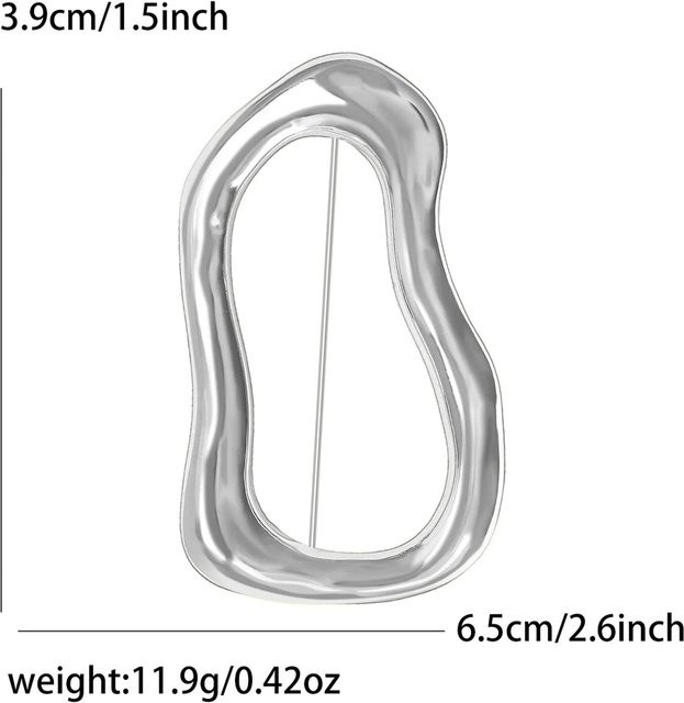 YULIN Brosche, vergoldetes Silber, Unregelmäßige Große Kreis, Unisex - Bild 1