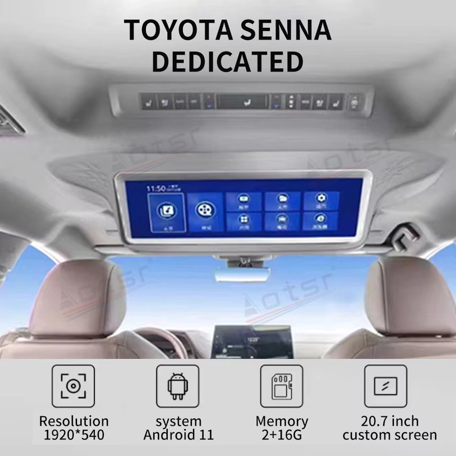 Aotsr Android System 20,7 Zoll HD Auto Monitor für Toyota Sienna mit HDMI und FM für die Deckenmontage - Bild 2