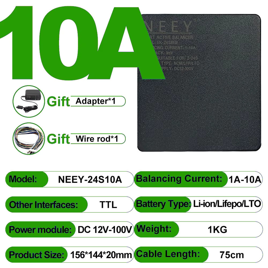 NEEY 4TH Smart Active Balancer für LiFePO4, Li-Ion und LTO Batterien, 2S-24S, 20V-100V, Farbe: Schwarz - Bild 4