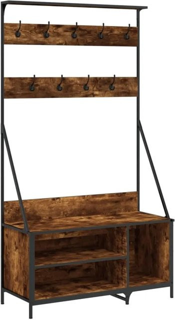 vidaXL Kleiderständer mit Schuhablage in Räuchereiche, B/T/H: 100 x 41 x 184 cm - Bild 1