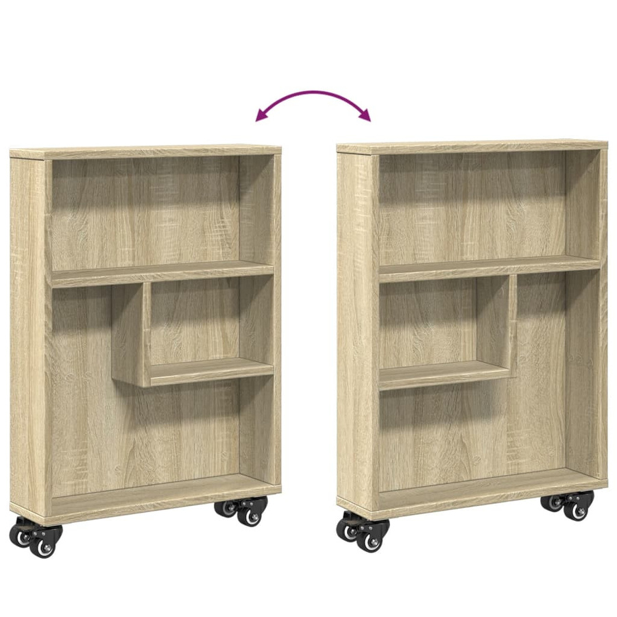 vidaXL Schmaler Aufbewahrungswagen Sonoma-Eiche B/T/H: 48 x 13 x 68 cm - Bild 3
