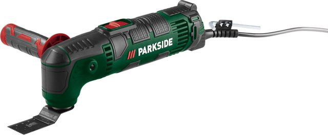 Parkside Multifunktionswerkzeug PMFW 310 I6 in Grün mit Zubehör wie Sägeblatt, Schaber und Schleifpad - Bild 1
