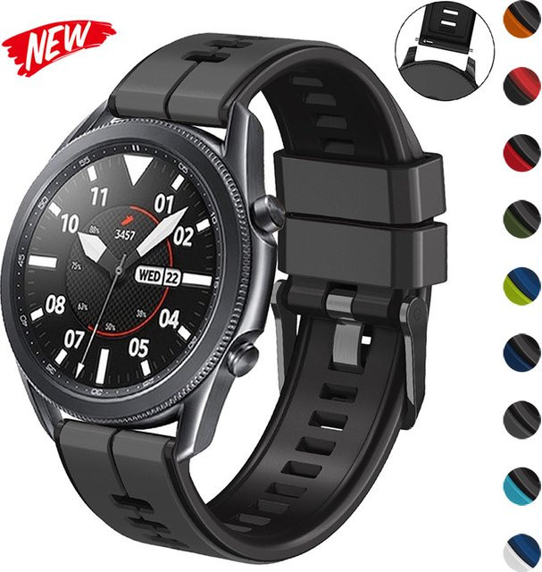 CAOWTAN Uhrenarmband Silikon, 22 mm, Schwarz, Unisex - Bild 1