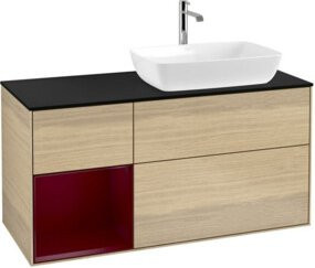 V&B Waschtischunterschrank Finion Wandbeleuchtung in Eiche lackiert, Breite: 120 cm, Tiefe: 50,1 cm, Höhe: 50,1 cm - Bild 1