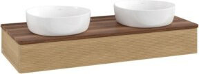 V&B Waschtischunterschrank Antao mit Frontstruktur in Honey Oak, B/T/H: 120 x 50 x 19 cm - Bild 1