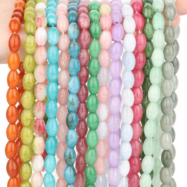 Lose Perlen Jade, Turmalin, Amazonit, Morganit, 8x12mm, Unisex - Bild 1