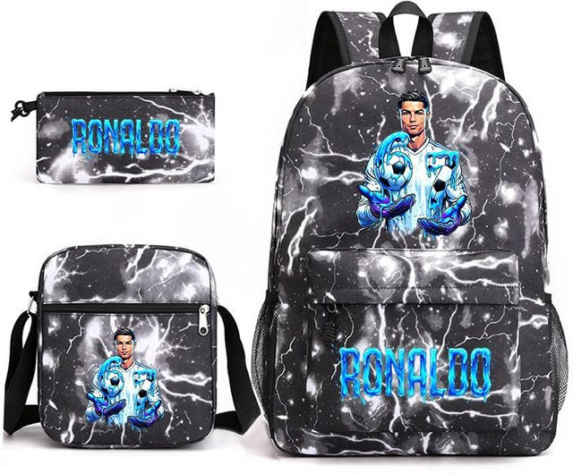 Cr7 Ronaldo 67 Schulrucksack Set mit Umhängetasche und Federmäppchen für Teenager in Multicolour - Bild 1