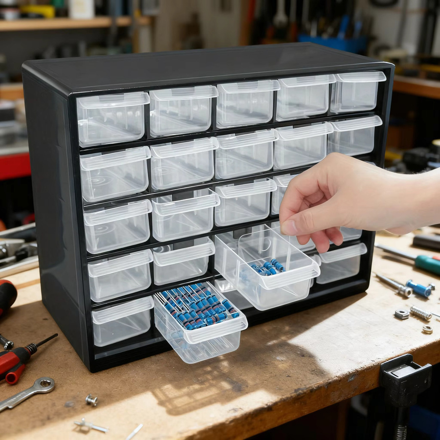 FNICEL Multi-Grid Schubladen Organizer Wandmontiert in Grün B: 29,0 cm, T: 22,5 cm, H: 12,3 cm - Bild 3