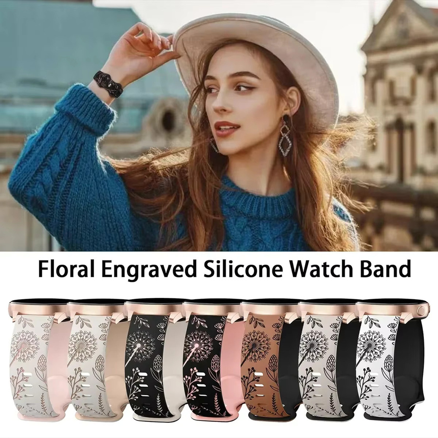 Uhrenarmband Silikon, zweifarbiges Löwenzahn, Unisex, 20 mm - Bild 4