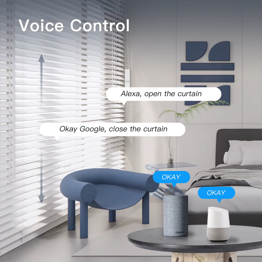 MOES Smart WiFi Motorisierte Rollos in Weiß mit elektrischem Kettenantrieb, RF-Fernbedienung und Steuerung über Tuya, Smart Life App sowie Alexa und Google Home - Bild 2