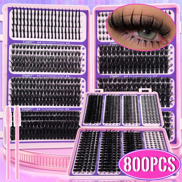 EIMNY Wimpernverlängerungen, 40D-120D, D-Curl, 10-18mm, 800 Stück, Unisex - Bild 1