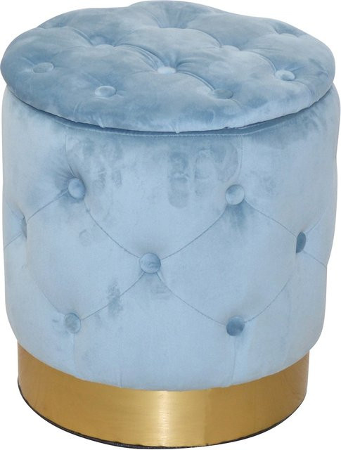 Sitzhocker Ashton mit Stauraum von Möbel direkt online in Blau mit Samtoptik - Bild 1
