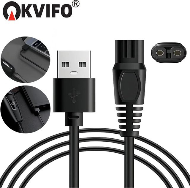 KVIFO USB-C Ladekabel in Schwarz für Philips Norelco OneBlade Hybrid-Elektrorasierer QP2724 QP2834 QP1424 QP1324 QP1924 QP4631 - Bild 1