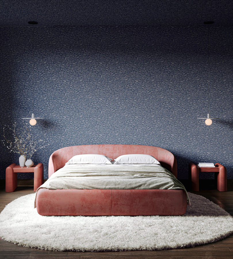 Arte International Tapete Kona in Lapis Blau mit abstraktem Design - Bild 1