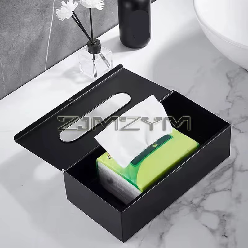 ZJMZYM Luxus Serviettenhalter aus Edelstahl für Wandmontage oder Tischbetrieb, Schwarz - Bild 3