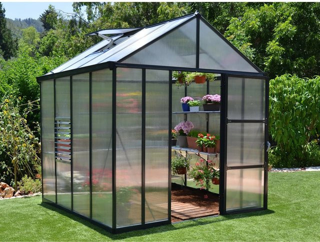 Palram Canopia Glory Gewächshaus Anthrazit mit 10 mm Polycarbonat Stegplatten - Bild 1