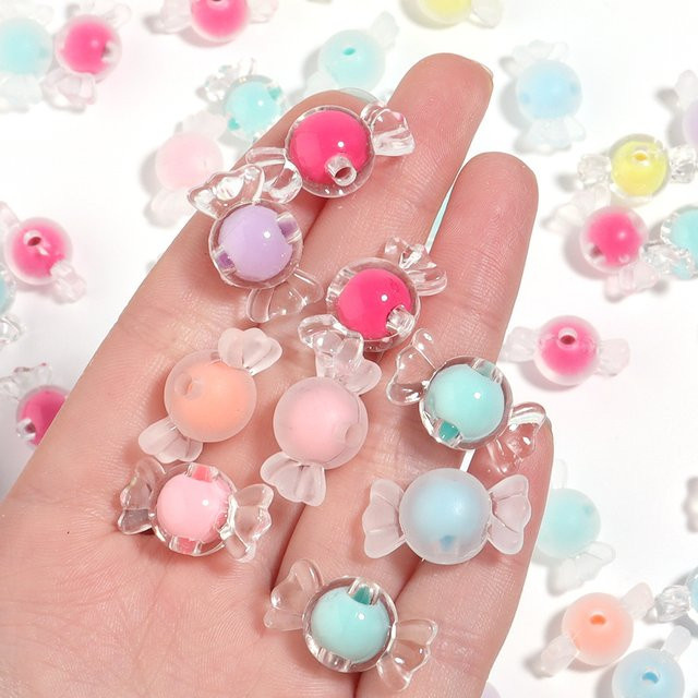 Louleur Acryl Perlen, Candy Form, Mischfarbe, für Schmuck DIY - Bild 1