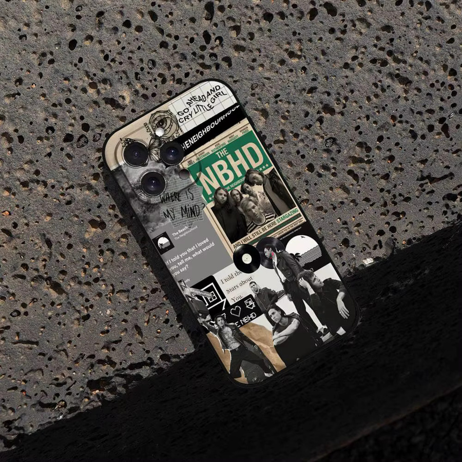The N-Neighbourhood Silikon Handyhülle für iPhone 11 12 13 14 15 16 Pro Max Mini X Xs XR in Schwarz - Bild 5