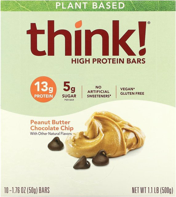 Denken! High Protein Riegel Erdnussbutter Schokoladenstückchen 10 x 50 g - Bild 1