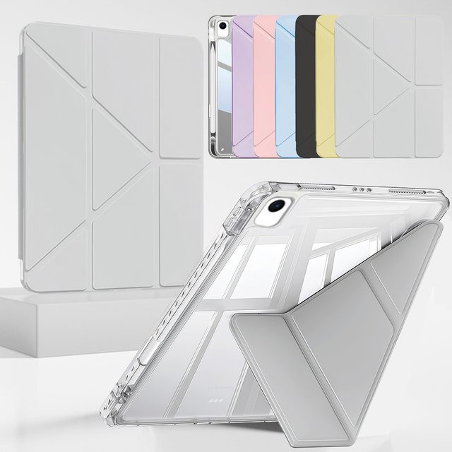 PHYLYN Y-förmige Acrylhülle für iPad 7. 8. 9. Generation 10,2 Zoll (2019-2021) mit Bleistiftschlitz und Auto-Sleep-Funktion, transparent - Bild 1