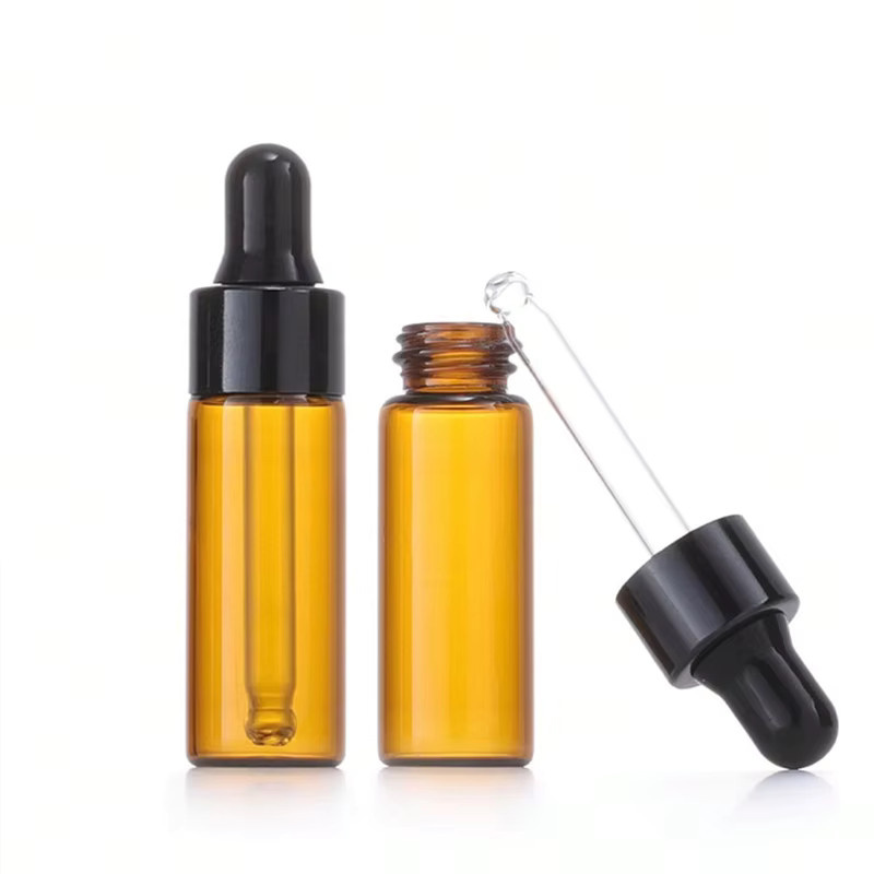 StarDu Packing Tropfflaschen aus Glas, bernsteinfarben, 5 ml, 10 Stück - Bild 2