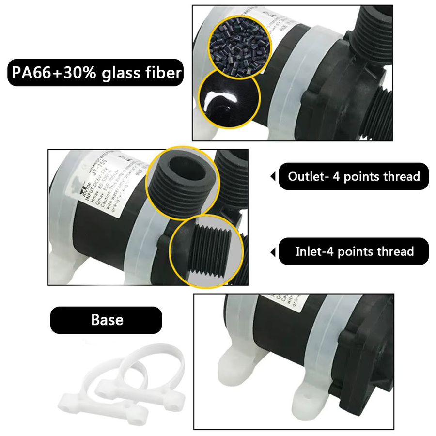 Sola Bürstenlose Solarpumpe IP68 DC 12 V 24 V mit 4-Punkt-Gewinde für Warmwasserbereiter, Dusche, Fußbodenheizung und Druckerhöhung - Bild 3