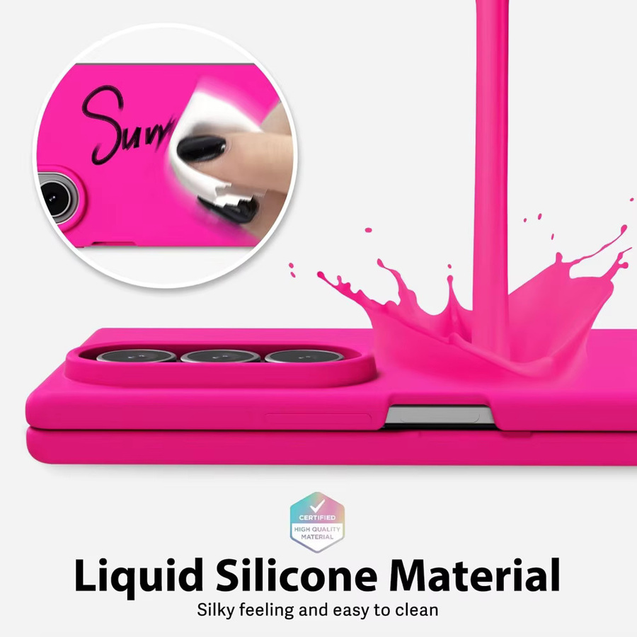 Magnetische Silikon Schutzhülle für Samsung Galaxy Z Fold 7 6 5 4 3 in Black oder Pink, ultradünnes Design mit Hautgefühl und Unterstützung für kabelloses Laden - Bild 1