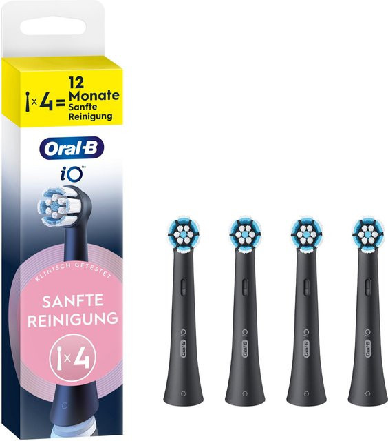 Oral-B iO Sanfte Reinigung Aufsteckbürsten, 4er, Schwarz - Bild 2