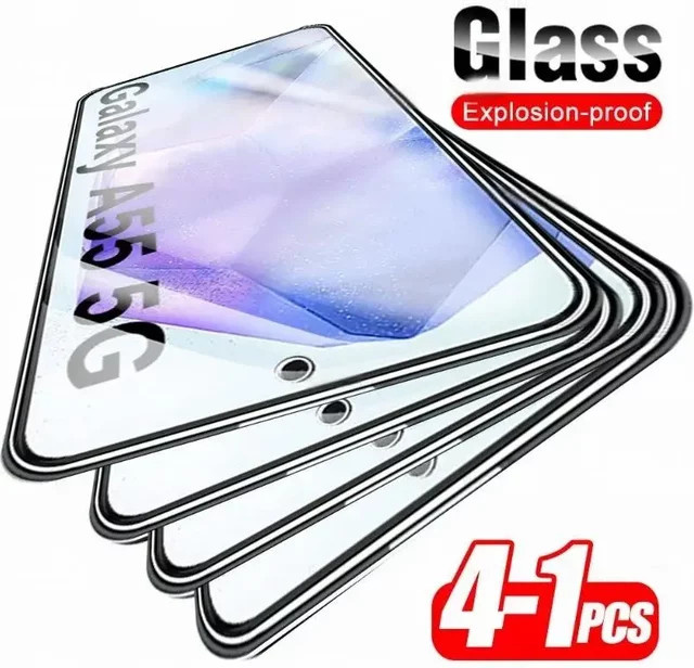 9H gehärtetes Glas Displayschutzfolie für Samsung Galaxy A17 A07 A56 A36 A26 A16 A06 A55 A35 A25 A15 A05S, Full Cover HD Film, transparent - Bild 1