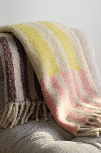 Jotex Wolldecke ULLRIKA gestreift Multicolour B/B/H: 130 x 170 cm - Bild 1