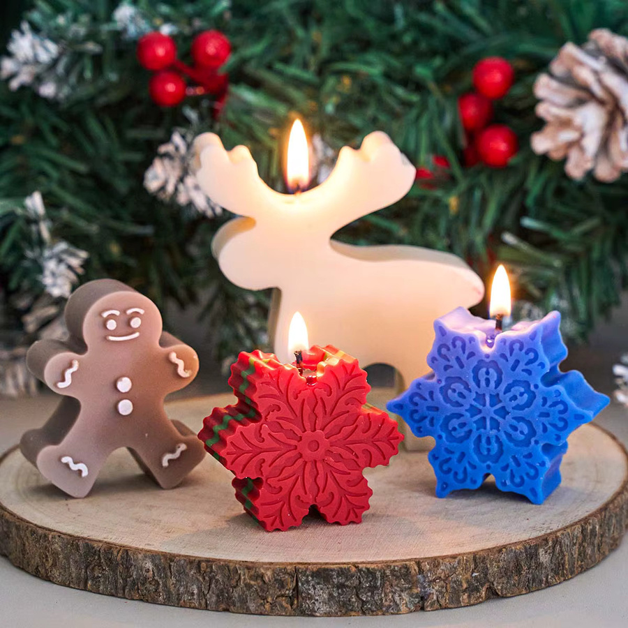UDOCOOL Silikon Kerzenformen Weihnachten Serie für DIY Duftkerzen Seife und Gips in Multicolor - Bild 3