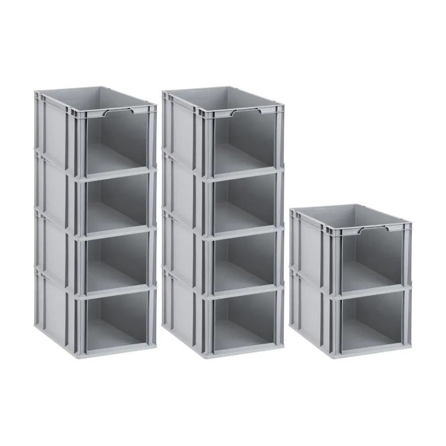 PROREGAL SparSet 10x Eurobox NextGen Store Eurobehälter mit offener Front, Grau, H x B x T: 32 x 40 x 60 cm, 65 Liter - Bild 2