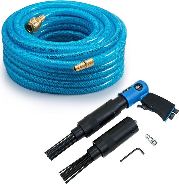 Monzona Druckluftschlauch 20m und Druckluft-Nadelentroster in Blau und Schwarz - Bild 1