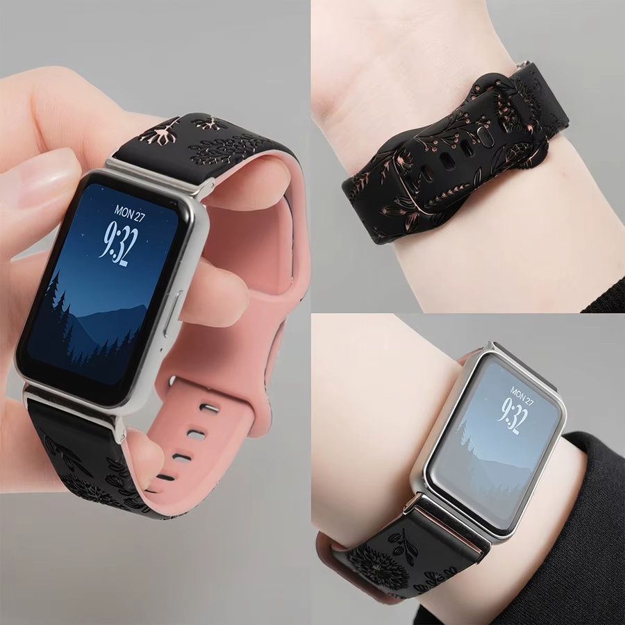 CHIICSMART Uhrenarmband Silikon, Graviert, Samsung Galaxy Watch Fit 3 - Bild 2
