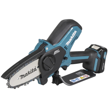 Makita Akku-Astsäge UC100DZ 12V in Blau/Schwarz mit 10 cm Schnittkapazität und 8 m/s Geschwindigkeit