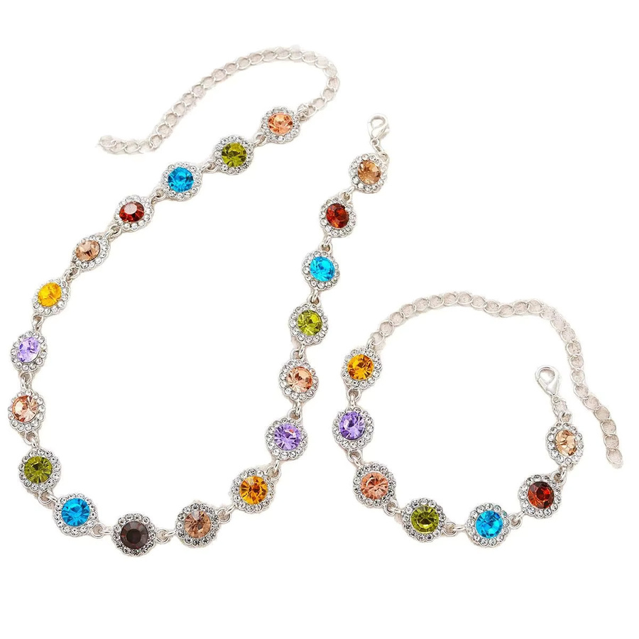 DAIPAN Schmuck-Set, Halskette und Armband, Bunt, Kristall, Silber, Damen - Bild 3