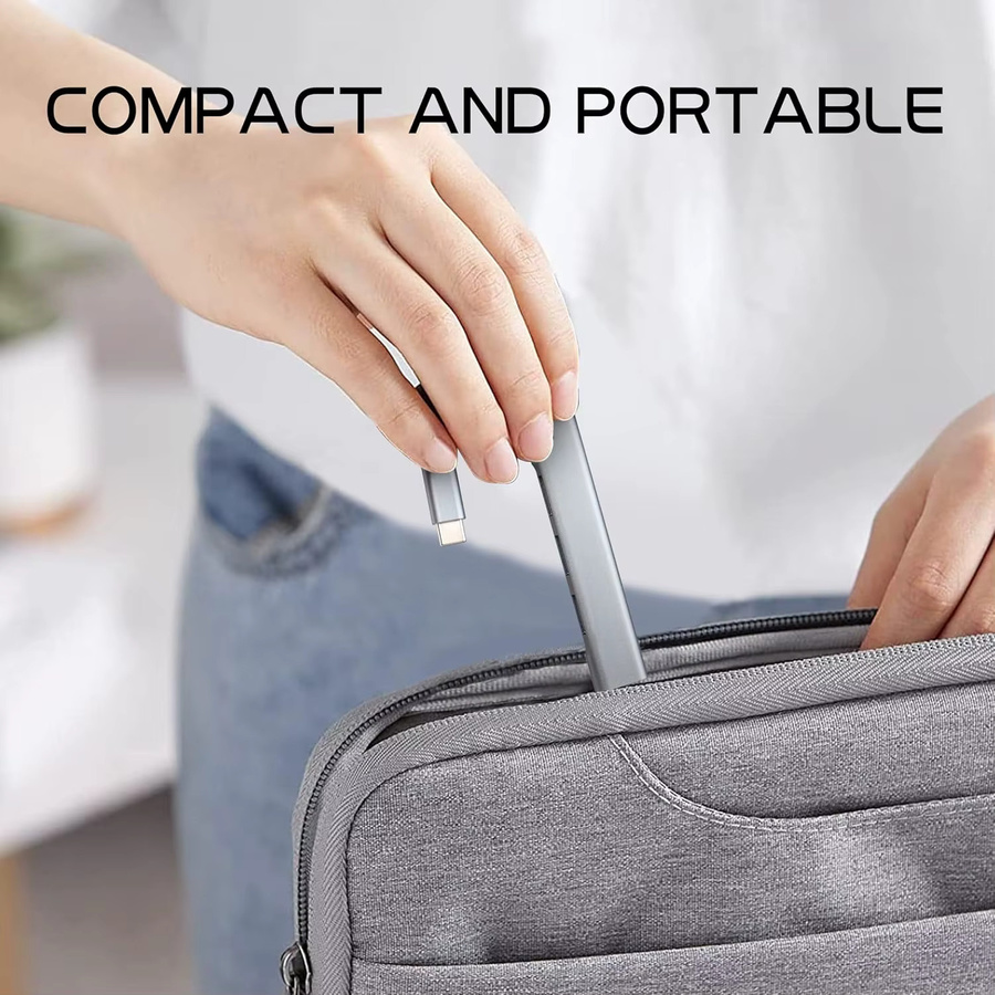Tellyee USB-C USB 3.0 Multi-Port-Splitter 4-Port USB-Hub in Grau für PC und Laptop - Bild 3