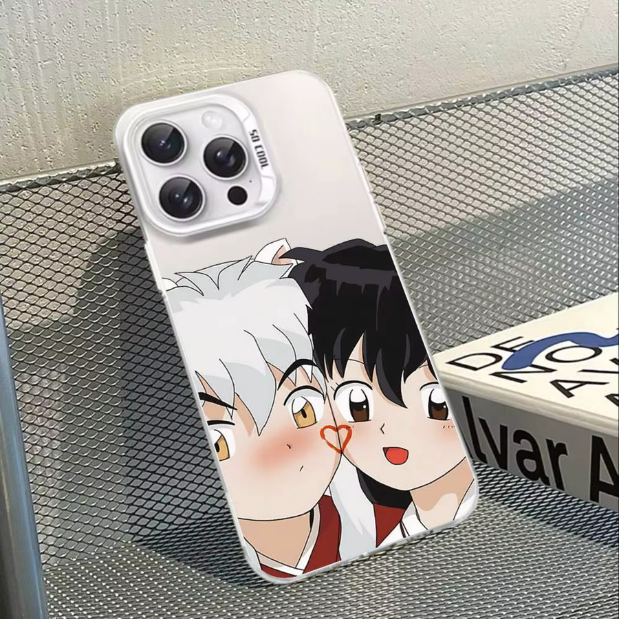 Mesuca Anime Inuyasha Handyhülle für iPhone 11 bis iPhone 17 Pro Max, Stoßfeste Schutzhülle mit galvanisierter Versilberung, Farbe: Multicolour/Silber - Bild 3